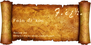 Fein Ákos névjegykártya